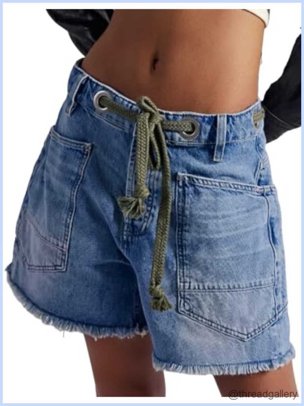 Women's Moxie Barrel Jean Shorts Drawstring Baggy Denim Summer